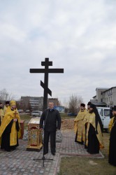 У Березані освячено поклінний хрест на місці будівництва храму в честь свят. Софронія Іркутського
