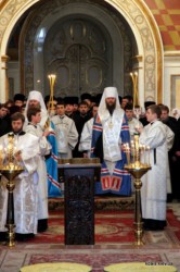 З нагоди Дня Соборності України митрополит Бориспільський і Броварський Антоній відслужив молебень у Києво-Печерській Лаврі